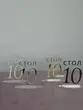 Номерки для столов с 1-10 прозрачные с золотом - Фото миниатюра 4