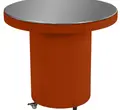 Стол для торта круглый, терракотовый бархат с зеркальной столешницей - Фото миниатюра 1